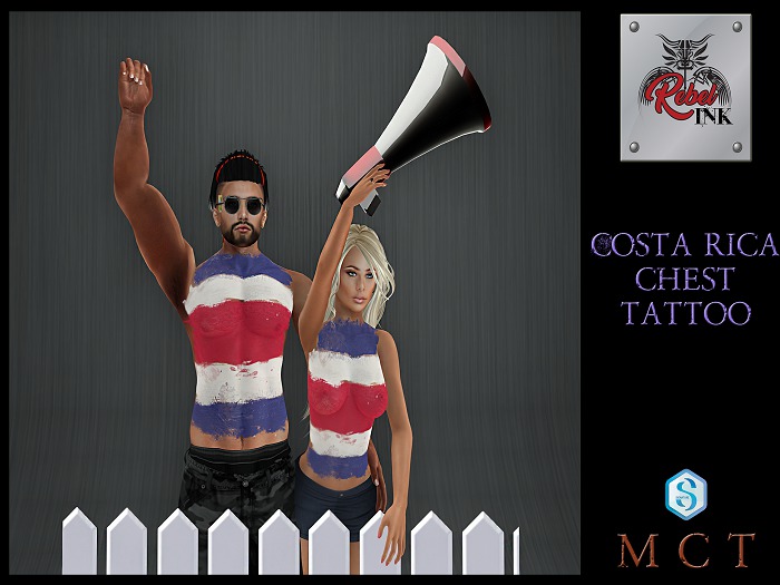 Rebel Ink Signature Applier Hud - Costa Rica Chest Tattoo