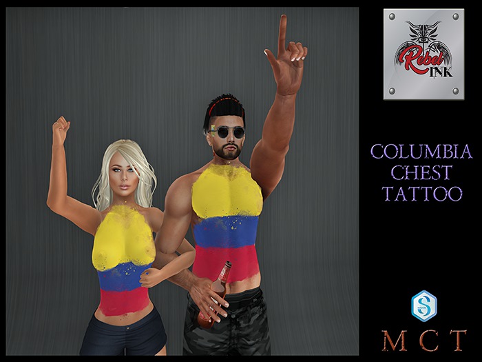 Rebel Ink Signature Applier Hud - Columbia  Chest Tattoo