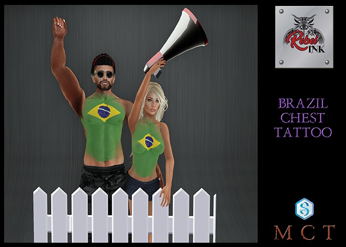 Rebel Ink Signature Applier Hud - Brazil Chest Tattoo