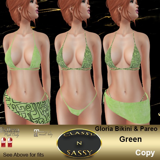 (CNS)  Gloria Bikini and Pareo Green