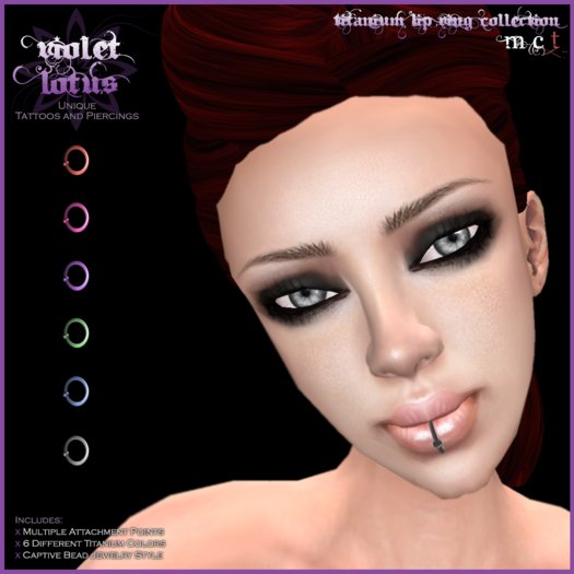 Violet Lotus - Titanium Lip Ring Piercing Collection