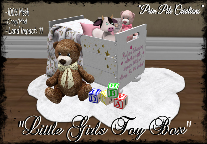 ~PPC~ Little Girls Toy Box BOXED
