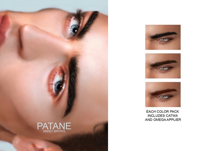 Patane. Manly Brows in BLACK (catwa, omega)
