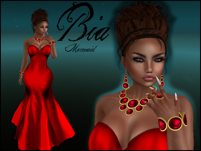 BIA  MERMAID  - GOWN & JEWELS