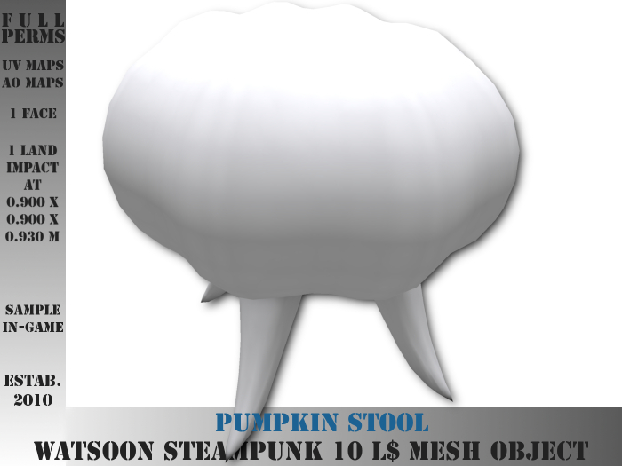 Pumpkin stool - 1 LI - FULL PERMS Mesh