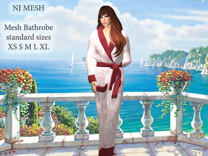 {{Bathrobe}} Mesh - For Women (Black-White)