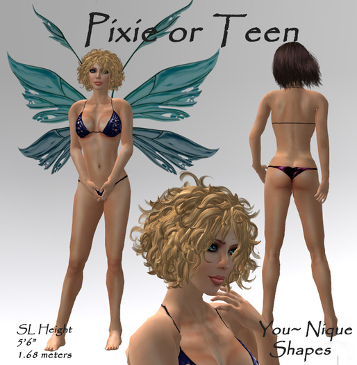 Teen or Pixie shape, female