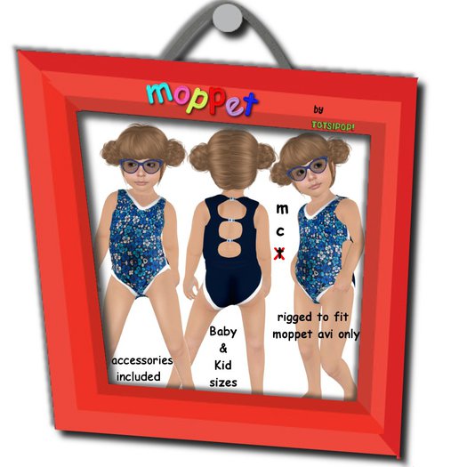 Moppet Hawaiin Cutout Swimsuit  Set