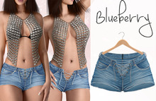 Blueberry - Helena - Front Tied Shorts - LightBlue