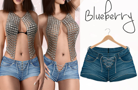 Second Life Marketplace - Blueberry - Helena - Front Tied Shorts