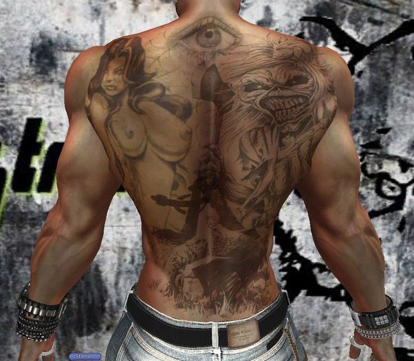 TATTOO HUD Women Skull Eye back
