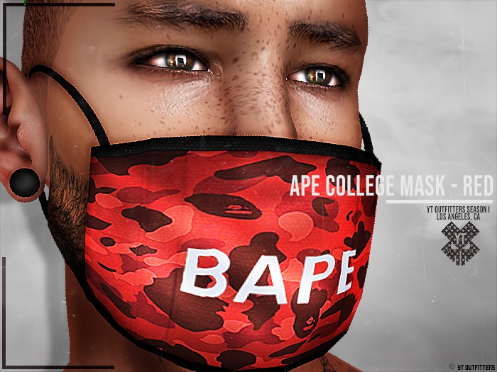 YT - APE COLLEGE MASK - RED
