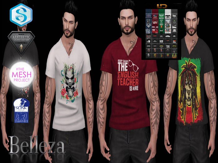 [LD MESH]- V Necked Shirt (HUD 50 Models)