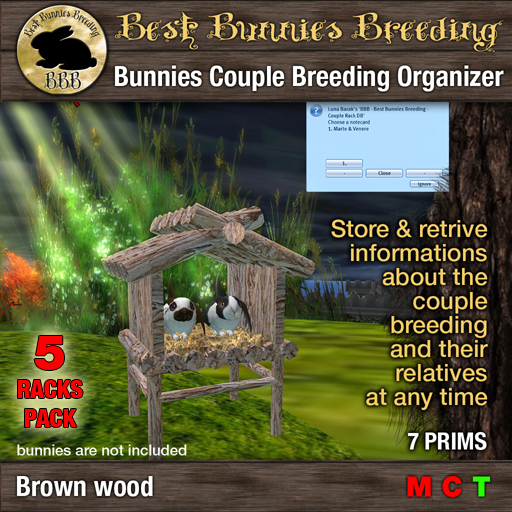 Bunnies Breeding Couple Rack and Organizer - Brown - 5 Racks Pack