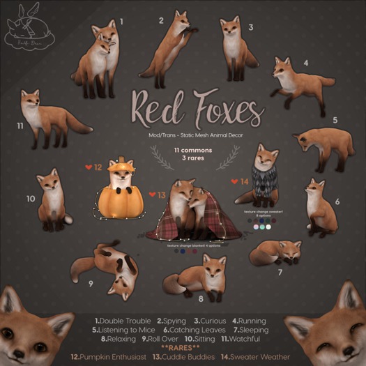 +Half-Deer+ Red Fox [Cuddle Buddies] RARE