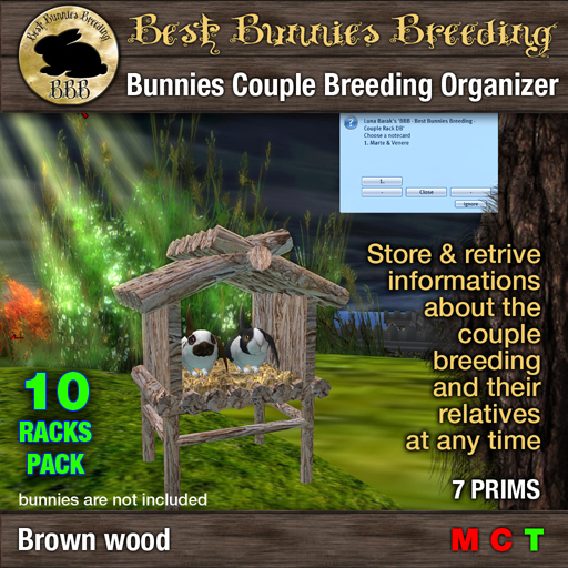 Bunnies Breeding Couple Rack and Organizer - Brown - 10 Racks Pack