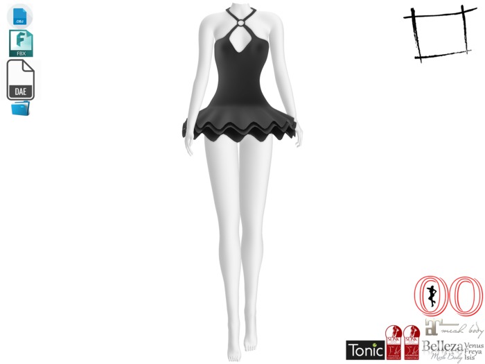 Dae Obj FBX Tutu Skirt Dancer Dress Maitreya, Slink, Belleza