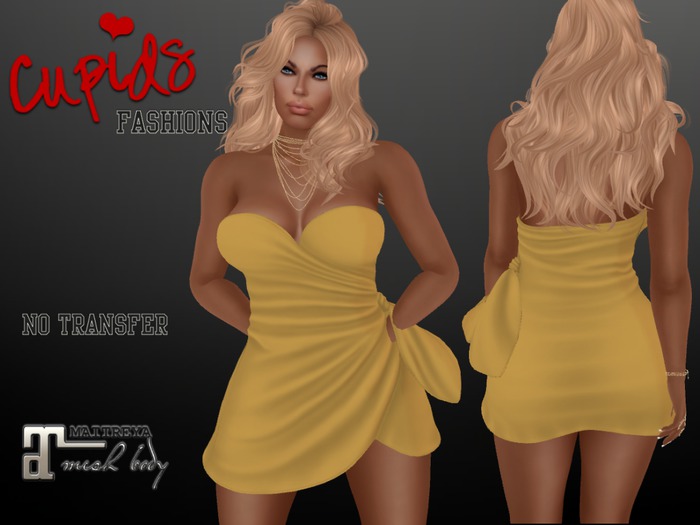 *CF* SASH TIED DRESS MAITREYA YELLOW