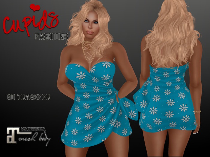*CF* SASH TIED DRESS MAITREYA Hippy Girl Blue
