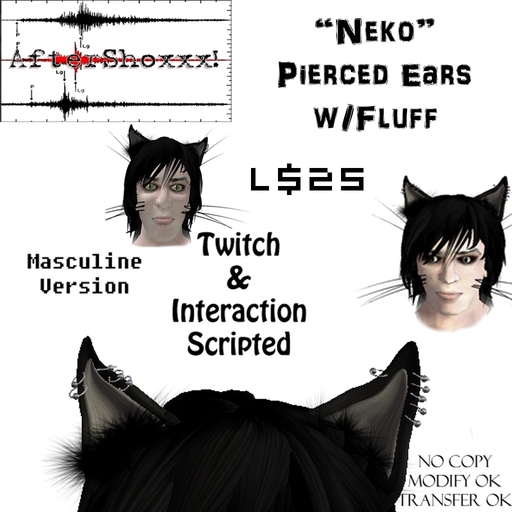 AfterShoxxx! Neko Ears (Masculine Version)