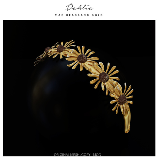 Second Life Marketplace Dahlia Daisy Mae Headband Gold