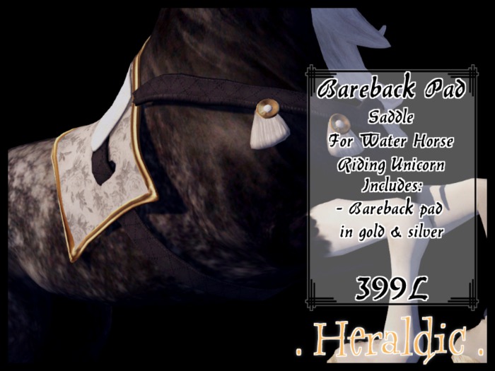. heraldic . Riding Unicorn Bareback Pad