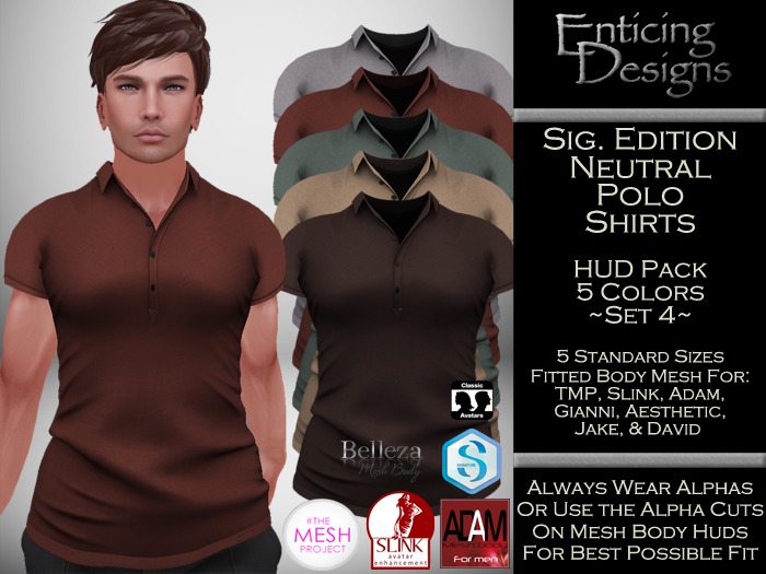 *ED Signature Neutral Polos Set 4