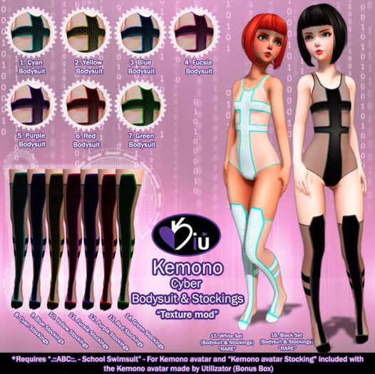 13. *>Kiu<* - Kemono Cyber Stockings_Red "Texture Mod"