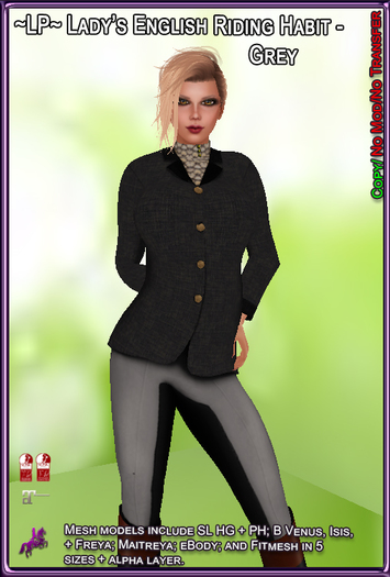 ~LP~ Lady's English Riding Habit [BOXED] Grey