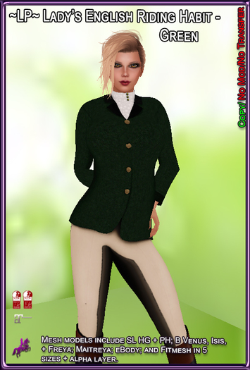 ~LP~ Lady's English Riding Habit [BOXED] Green