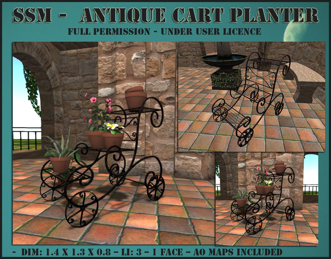 SSM - Antique Cart Planter