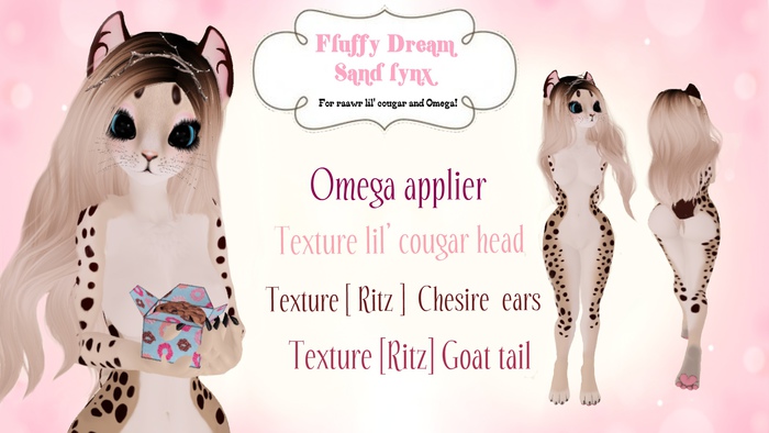 *Fluffy Dream* Sand Lynx for Raawr Lil' Cougar and OMEGA Ready!