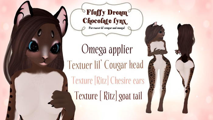 *Fluffy Dream* Chocolate Lynx for Raawr Lil' Cougar and OMEGA Ready!
