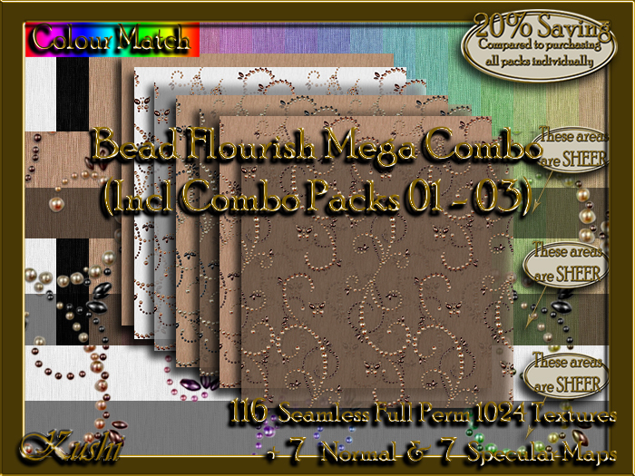 !Kushi! BeadFlourishMEGACOMBO Textures -WEAR TO UNPACK