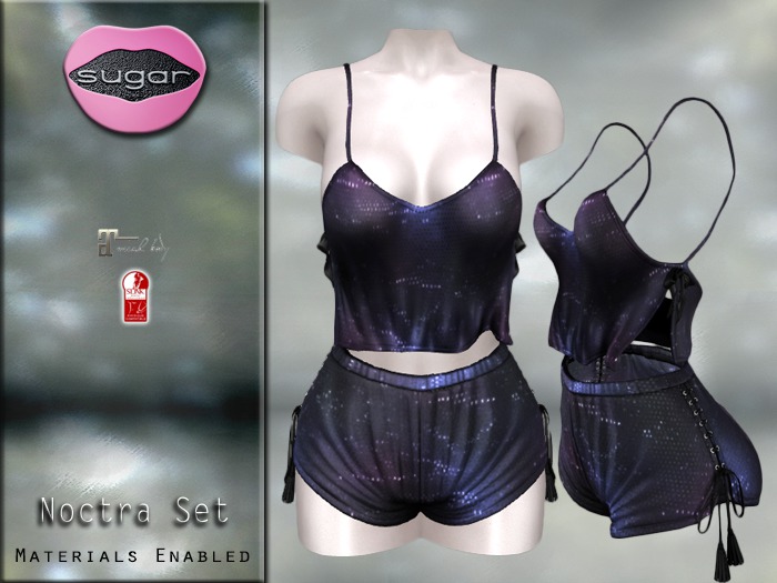 :-:SUGAR:-: Noctra Top & Shorts Set {PLUMS}
