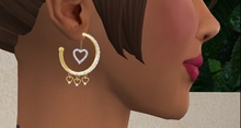 Gold and Diamond Eternity Hearts Earrings