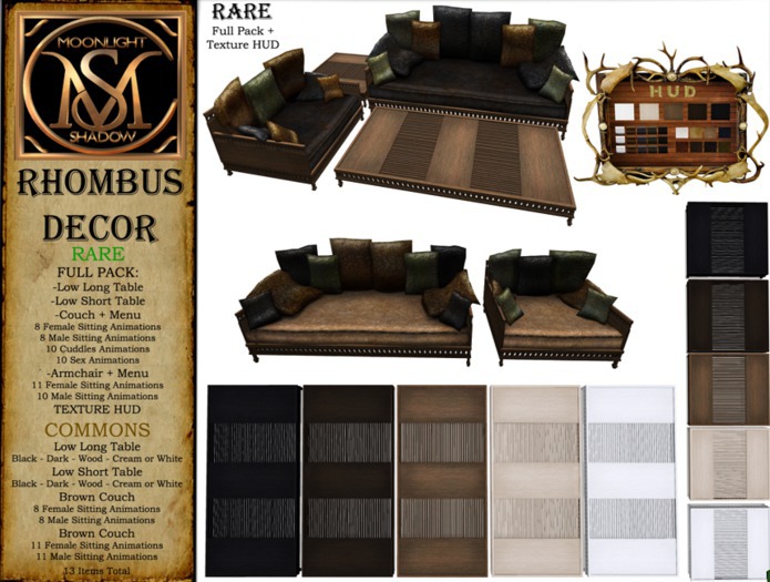 "Moon_Sha" Short Low Table - Dark <<COMMON>>