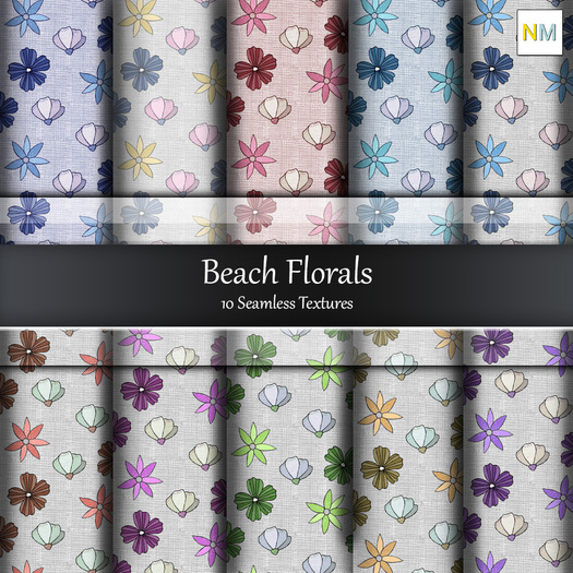 Beach Florals 10 Seamless Fabric Textures NM