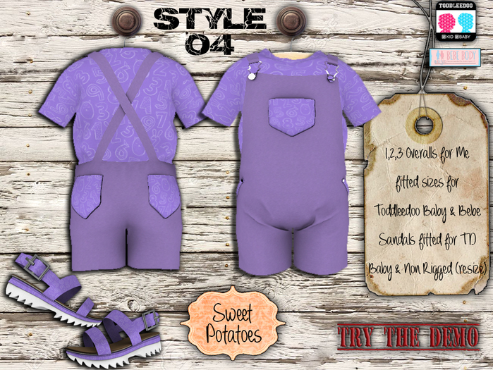 < SP > 1,2,3 Overalls for Me - for TD & BEBE - Style 04