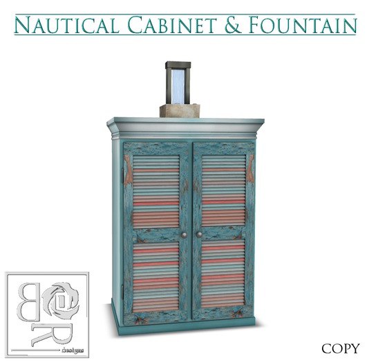 [BR] Nautical Louvered Cabinet / Fountain