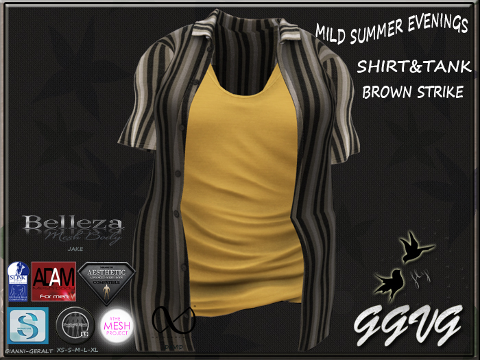 SHIRT&TANK MILD SUMMER EVENINGS BROWNY STRIKE