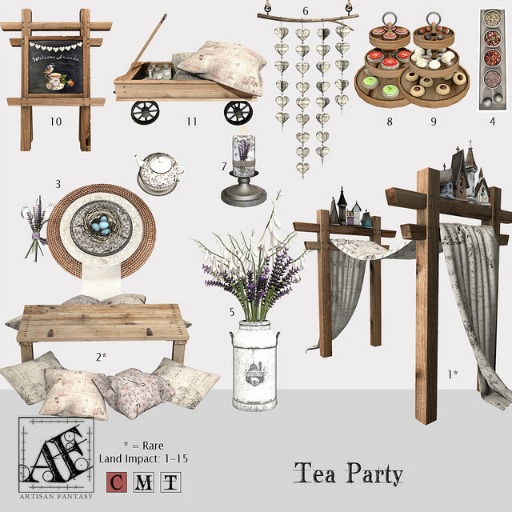 *AF* TEA PARTY FULL SET  RARE& SOI & 10 COMMON