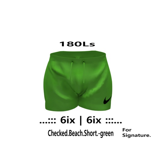 ...:::6ix 6ix:::...Bagged Apparel--Checked.Beach.Shorts.-Lime