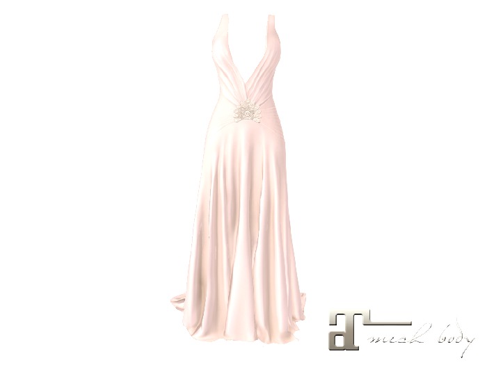 [FM] Blush Satin and Pearl Wedding Gown Maitreya
