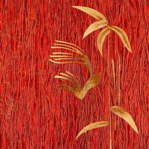Bamboo Motif in Red Wall Textured Prim
