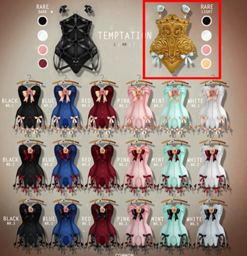 -Pixicat- Temptation.Corset - Light (s) RARE