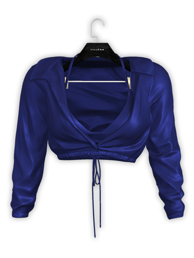 .:villena:. - Open Satin Blouse - Blue