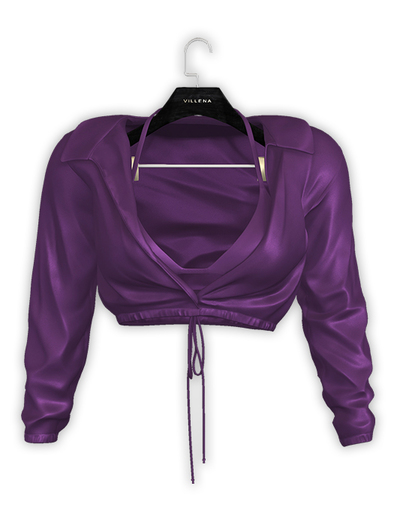.:villena:. - Open Satin Blouse - Purple