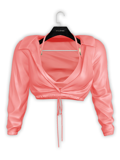 .:villena:. - Open Satin Blouse - Peach
