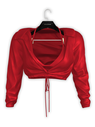 .:villena:. - Open Satin Blouse - Red